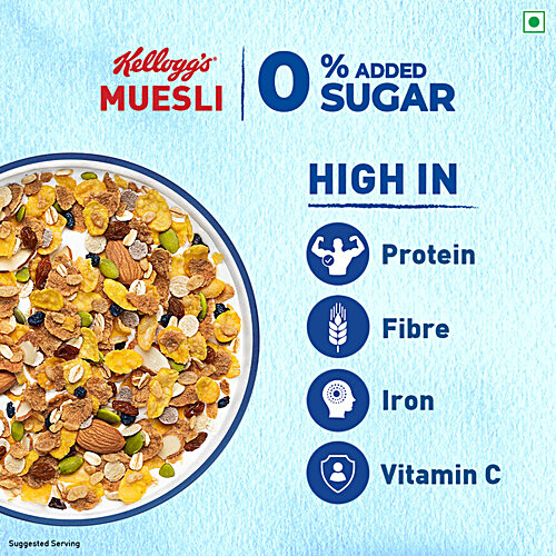 KELLOGG'S Muesli 0% Added Sugar - 12 In 1 Power Breakfast 500 g