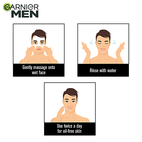 GARNIER MEN Turbo Bright Face Wash - Removes Impurities 50 g
