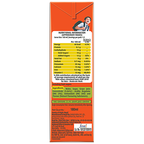 REAL Grape Fruit Juice 180 ml