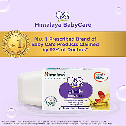 HIMALAYA Gentle Baby Soap - With Oils Of Olive & Almond, For Daily Use 75 g