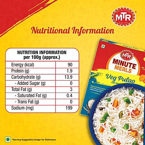 MTR Ready To Eat - Vegetable Pulao 250 g