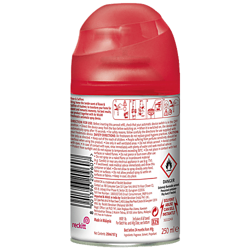 AIRWICK Freshmatic Automatic Air Freshener Spray Refill, Rose & Saffron 250 ml