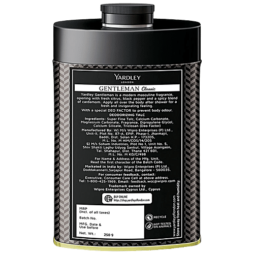 YARDLEY LONDON Gentleman Classic Deodorizing Talc for Men 250 g