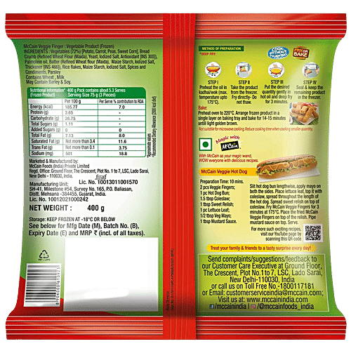MCCAIN Veggie Fingers 400 g
