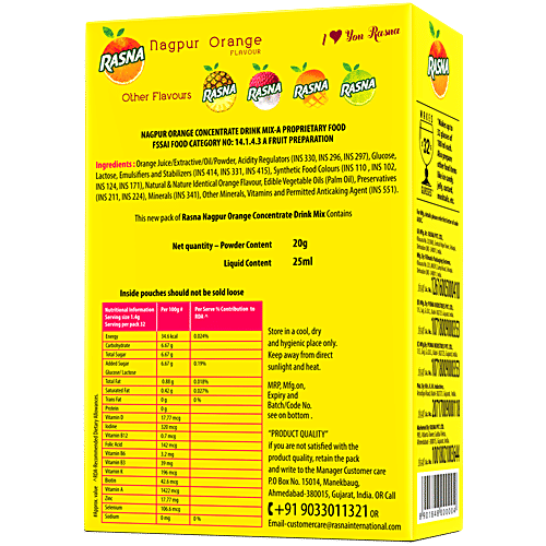 RASNA Nagpur Orange Drink Mix Powder 20 g