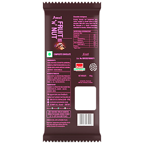 AMUL Fruit 'N' Nut Chocolate 40 g