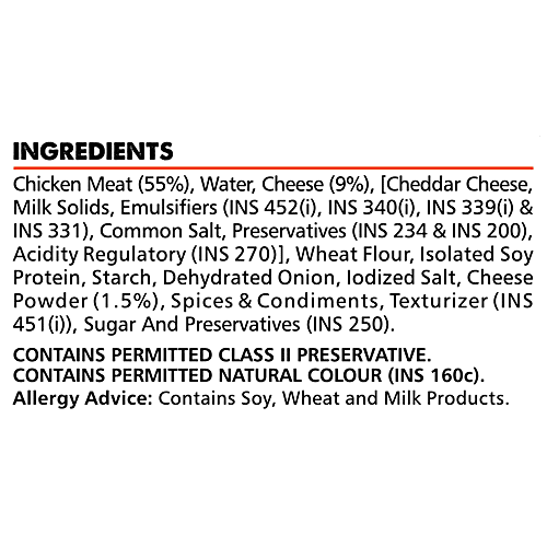 GODREJ YUMMIEZ Chicken Cheese & Onion Sausages 250 g