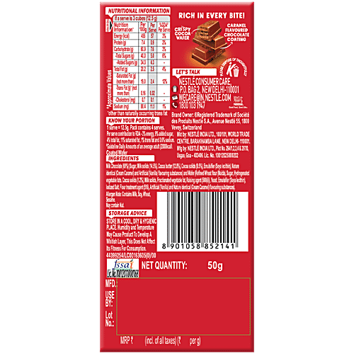 NESTLE  Kitkat Caramel Chocolate Coated Wafer 50 g